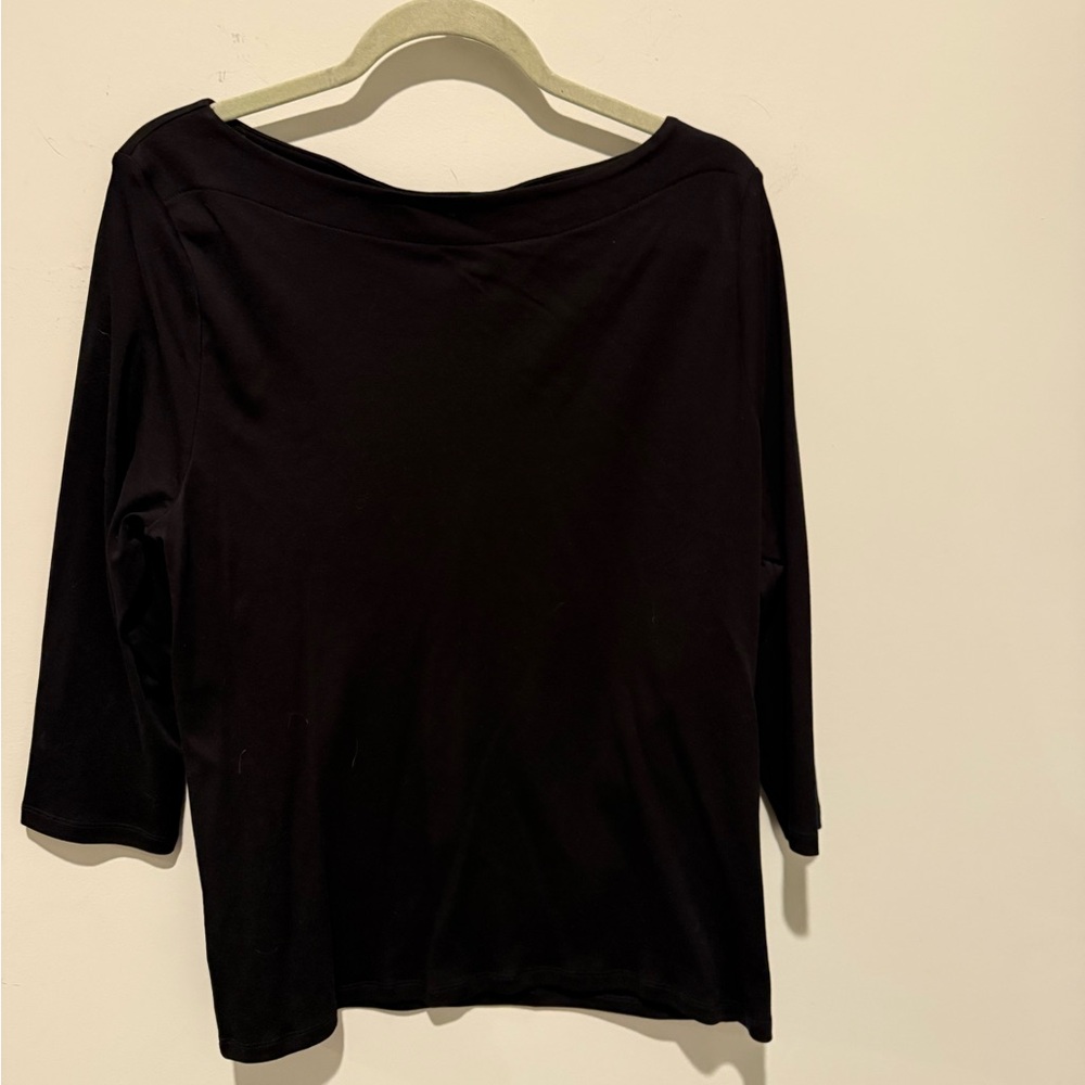 Ann Taylor Elegant Black Long Sleeve Tee
